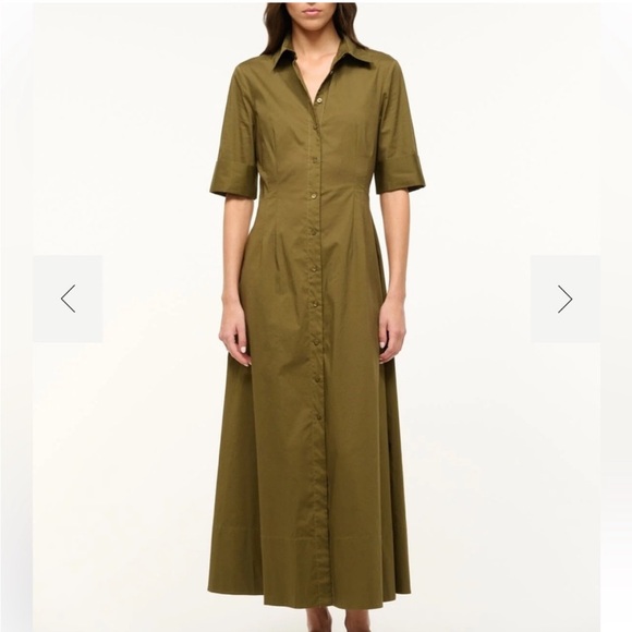 Staud Joan Dress in Sergeant Green - Picture 1 of 8